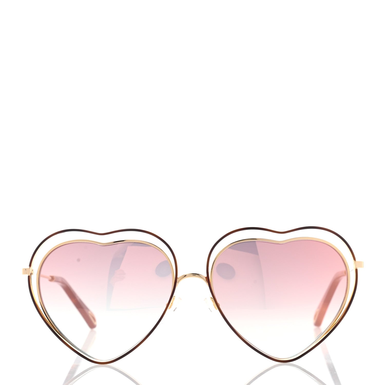 Chloe Metal Poppy Love Heart Sunglasses CE131S Havana Rose 2 of 7