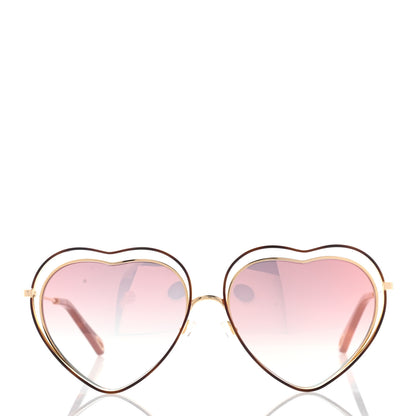 Chloe Metal Poppy Love Heart Sunglasses CE131S Havana Rose 2 of 7
