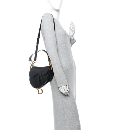 Christian Dior Grained Calfskin Saddle Bag With Strap Black 2 of 9