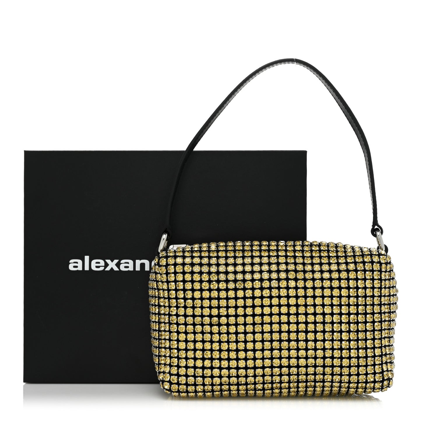 Mesh Crystal Rhinestone Mini Heiress Pouch Porcelain