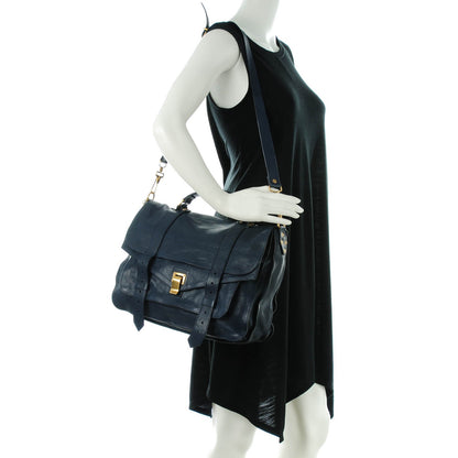 Proenza Schouler Lambskin Large PS1 Satchel Midnight 2 of 8