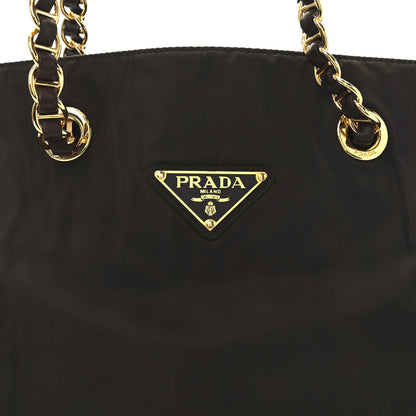 Prada Tessuto Nylon Acciaio Chain Shoulder Bag Moro 7 of 9