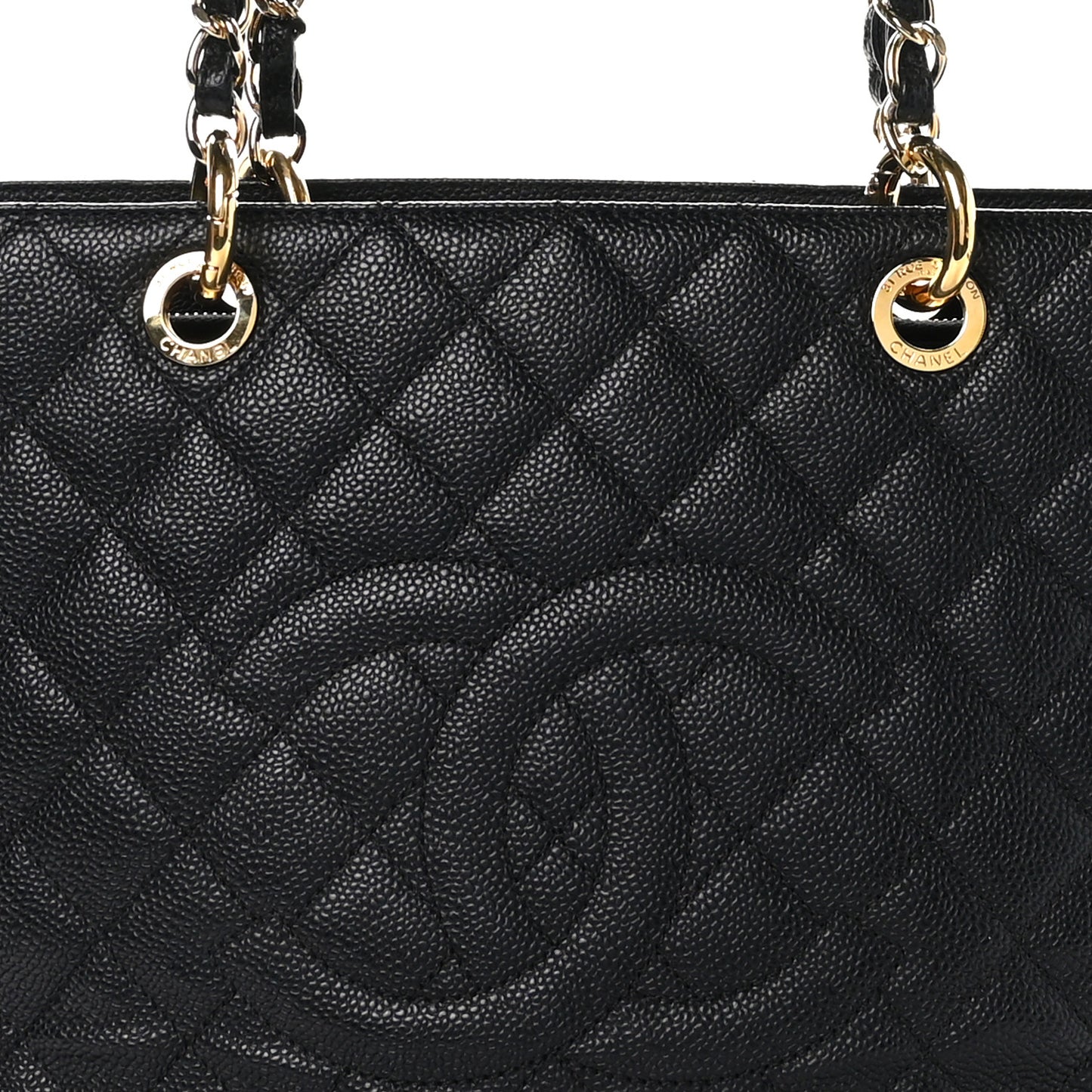 Caviar Quilted Grand Shopping Tote GST Black
