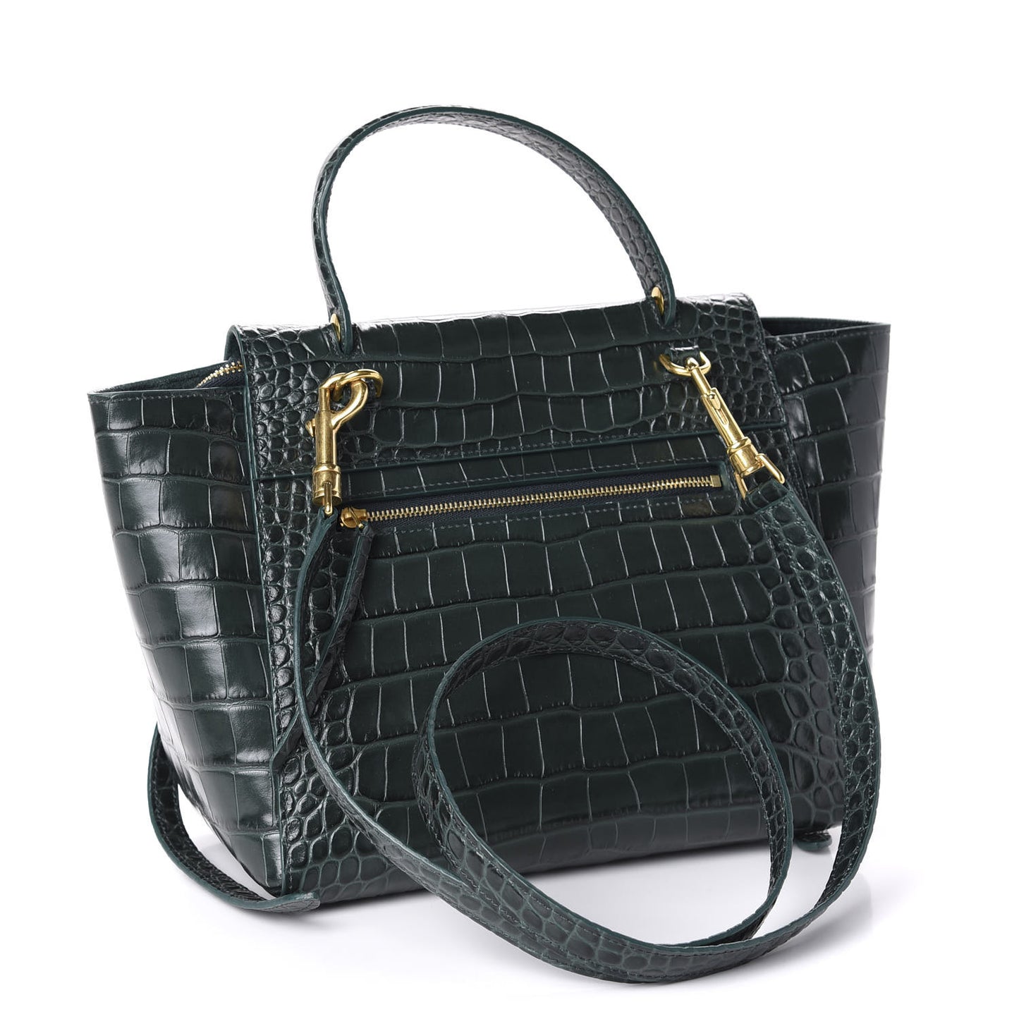 Calfskin Crocodile Embossed Micro Belt Bag Amazone
