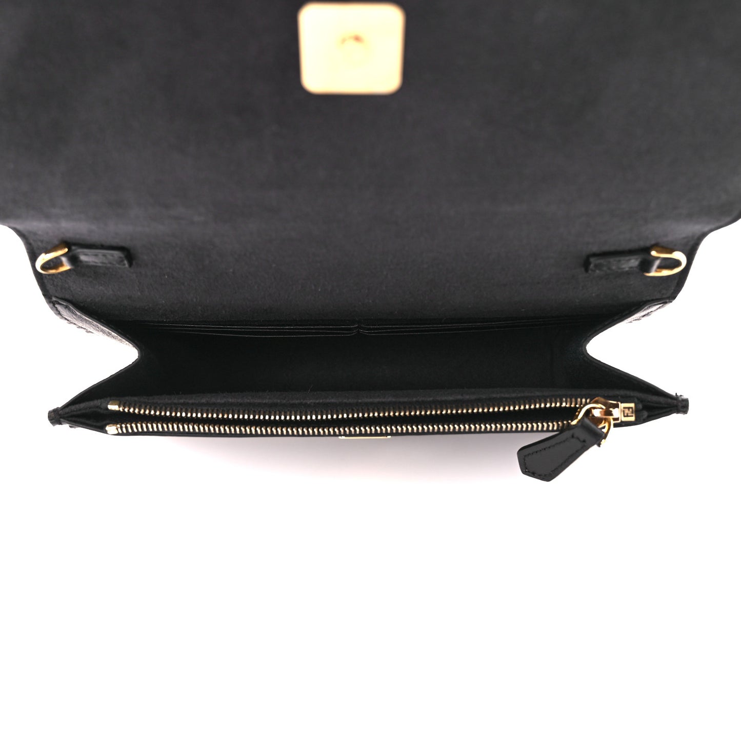 Vitello Century Eyebrow Monster Eyes Embossed Tube Wallet On Chain Black