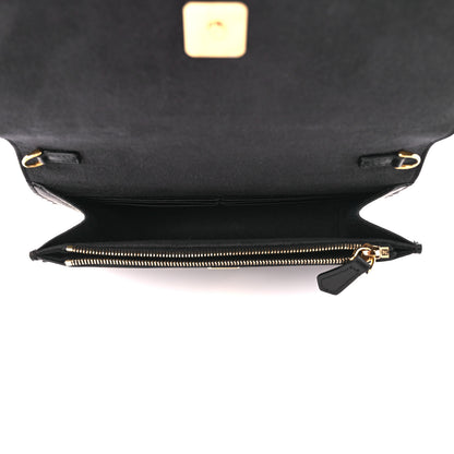 Fendi Vitello Century Eyebrow Monster Eyes Embossed Tube Wallet On Chain Black 5 of 15