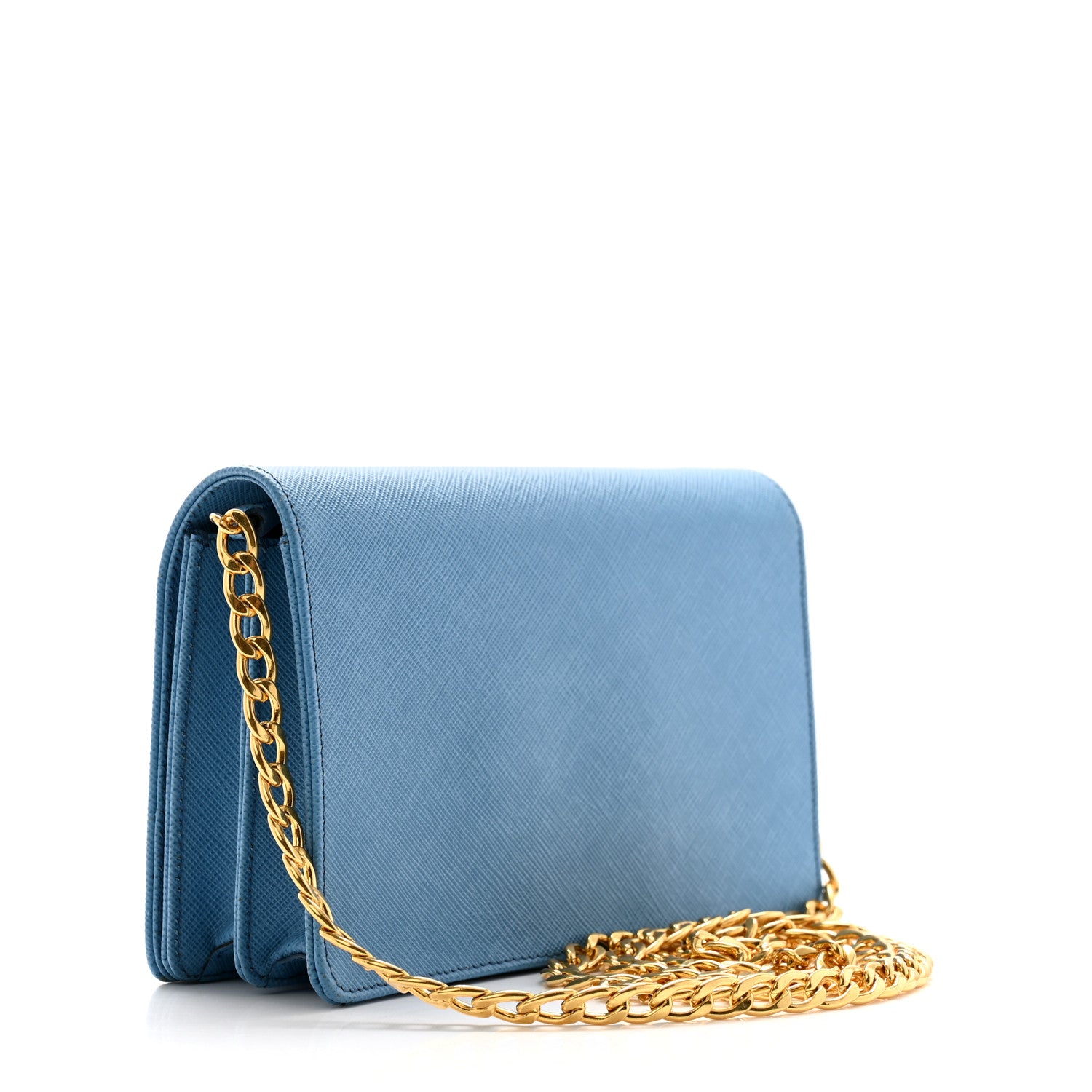 Prada Saffiano Lux Chain Wallet Mare 3 of 11