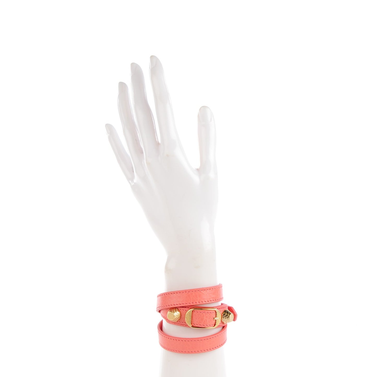 Agneau Giant 12 Gold Hardware Triple Tour M Bracelet Rose Azalee
