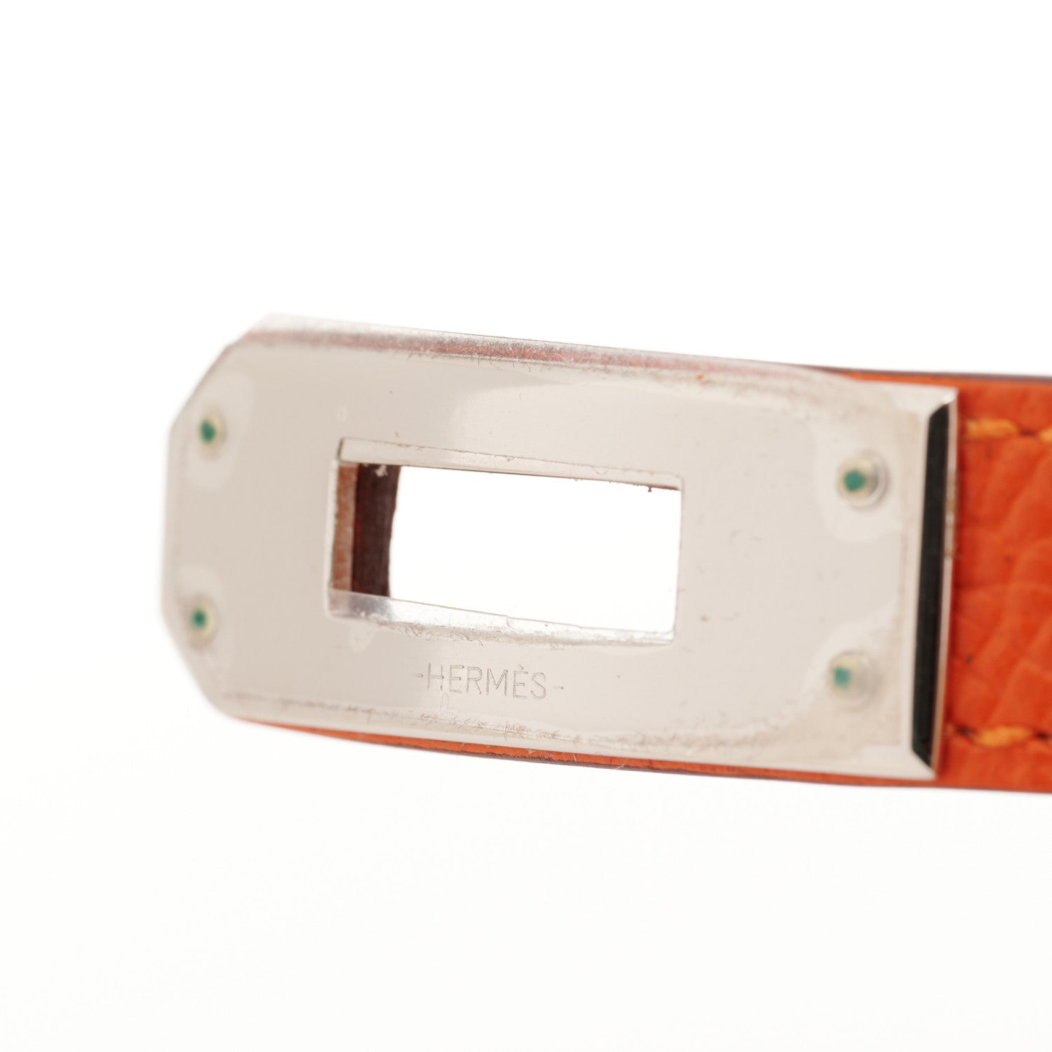 Hermes Epsom Kelly Double Tour Bracelet M Feu 3 of 5
