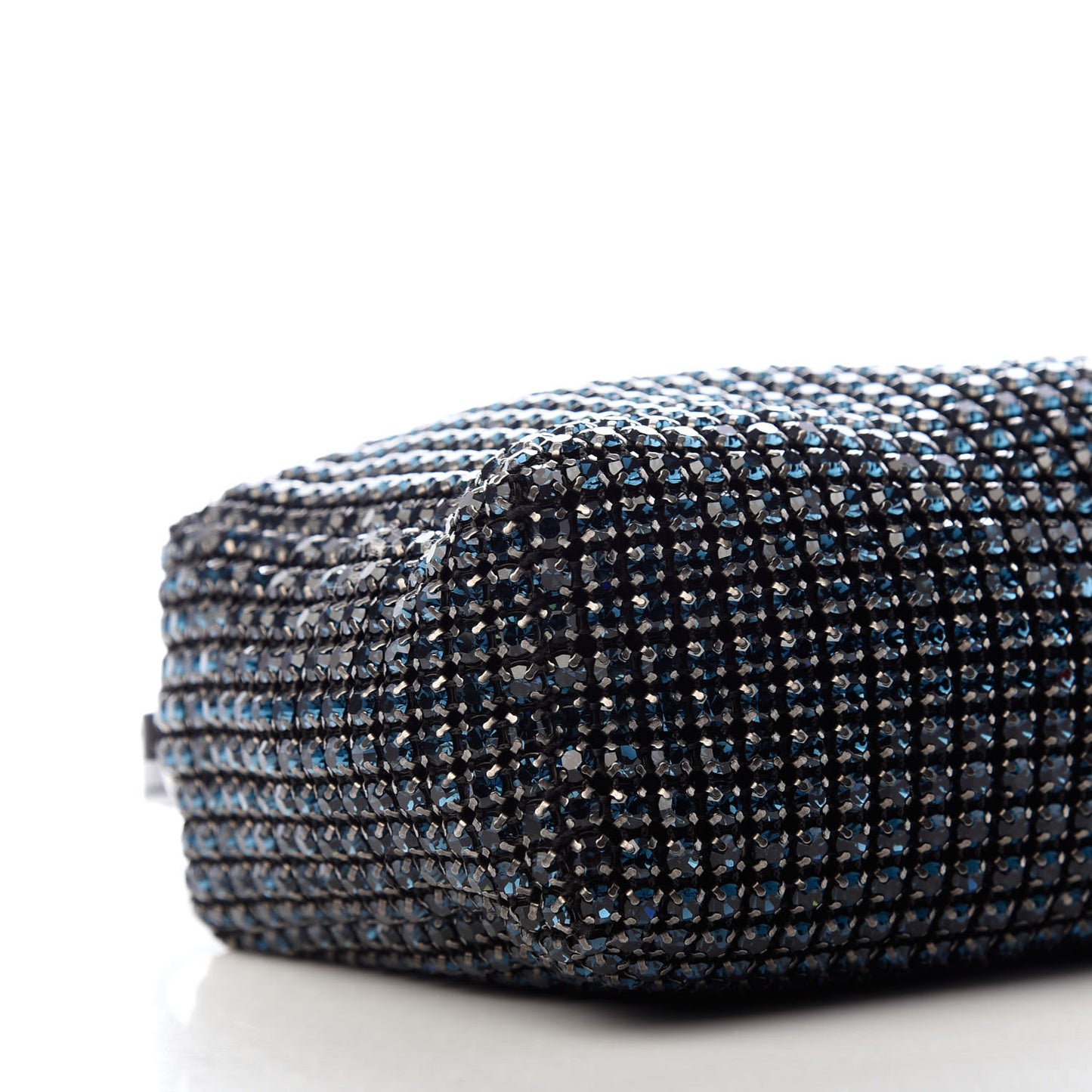 Mesh Crystal Rhinestone Mini Heiress Pouch Navy