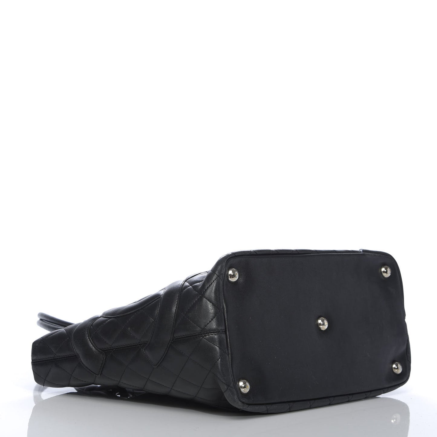 Calfskin Quilted Large Cambon Tote Black