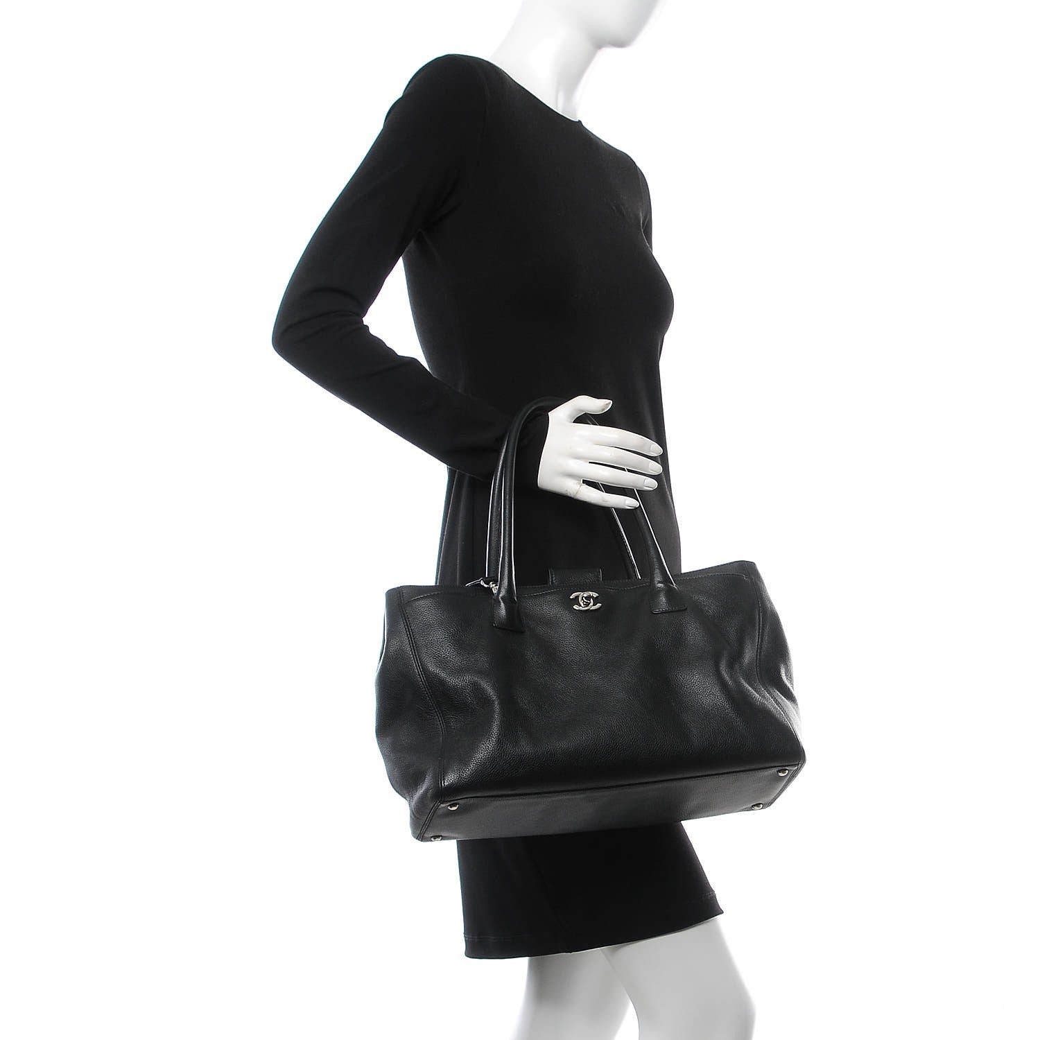 Chanel Calfskin Cerf Executive Shopper Tote Black 2 of 15