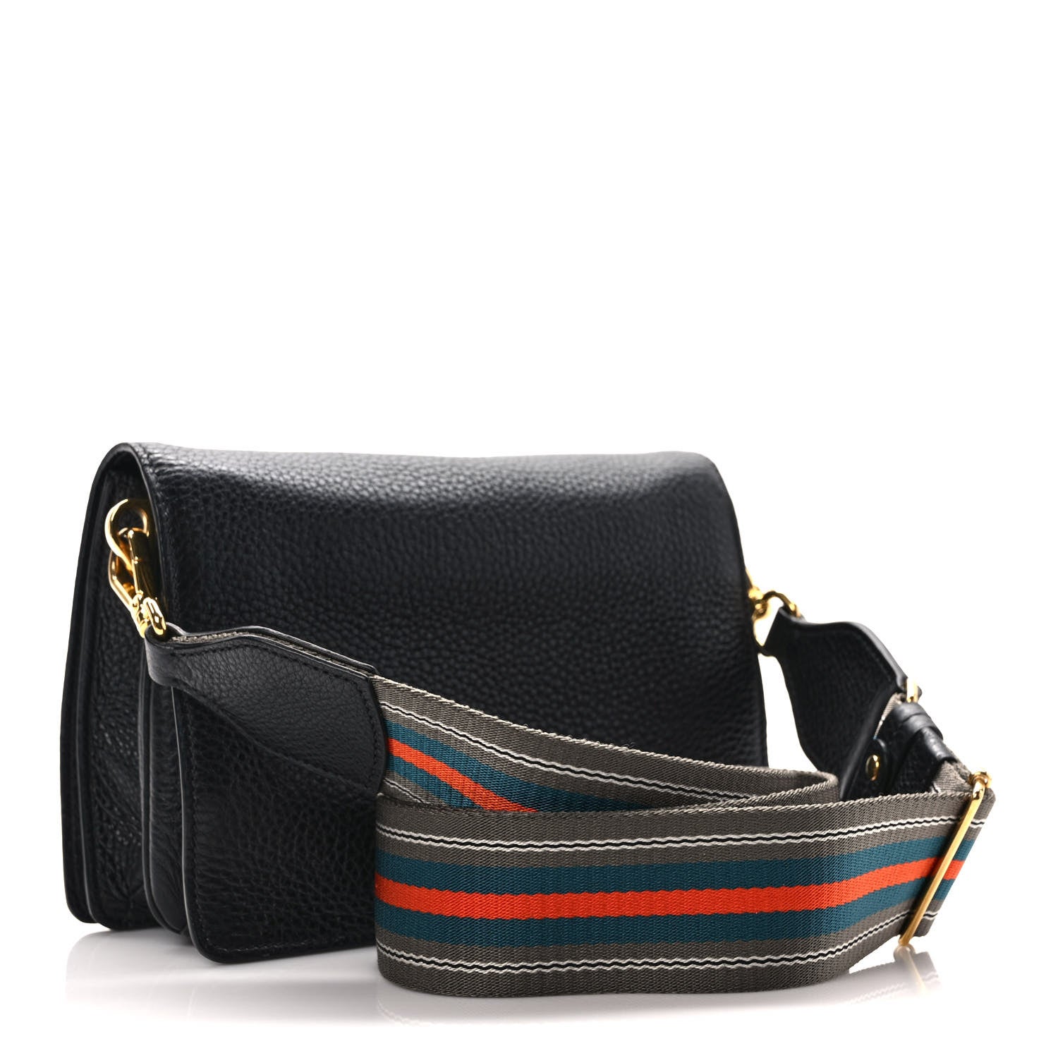 Prada Vitello Daino Flap Crossbody Black 3 of 8