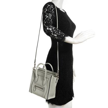 Celine Drummed Calfskin Nano Luggage Lune 2 of 8