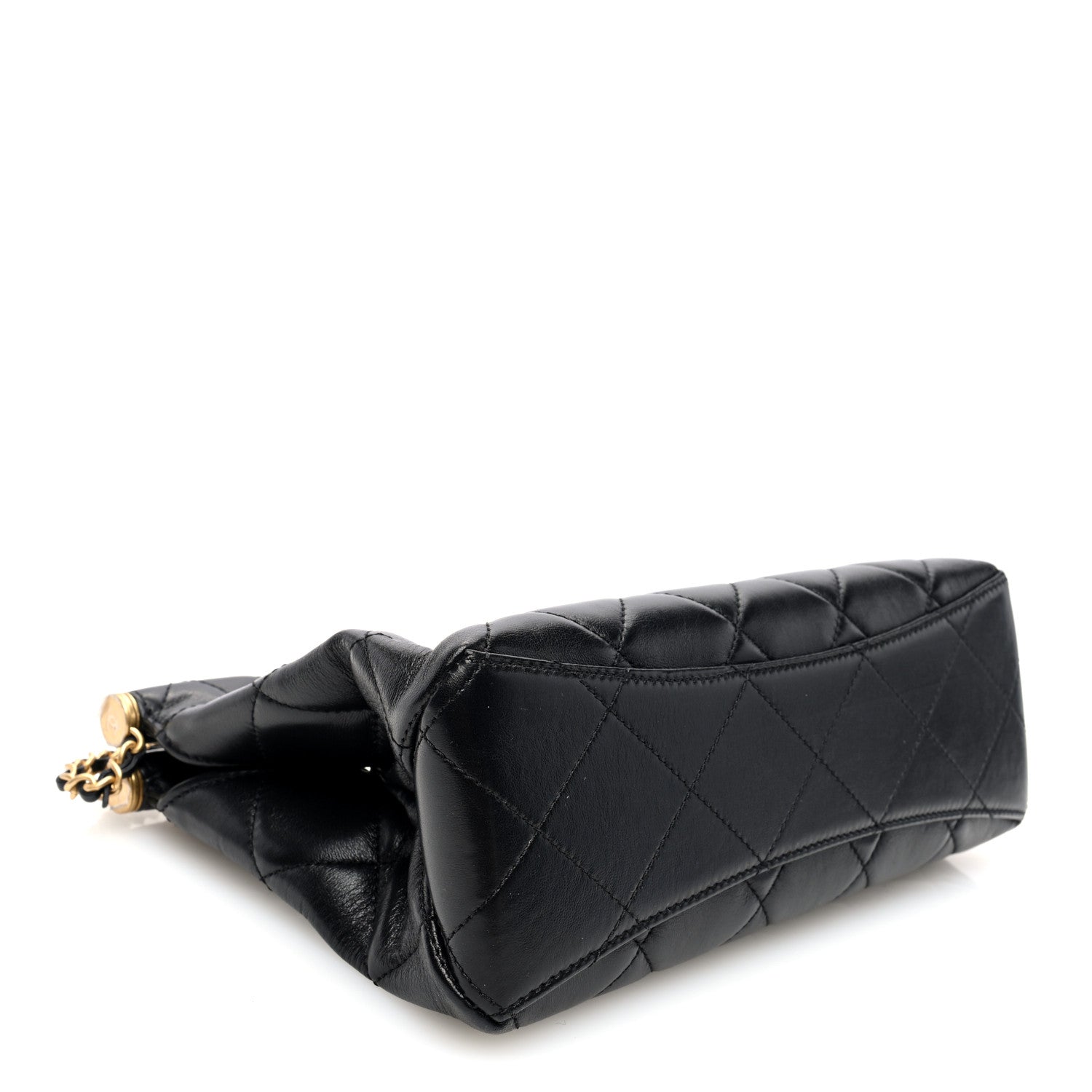 Chanel Shiny Lambskin Pearl Small Shopping Bag Black 4 of 10