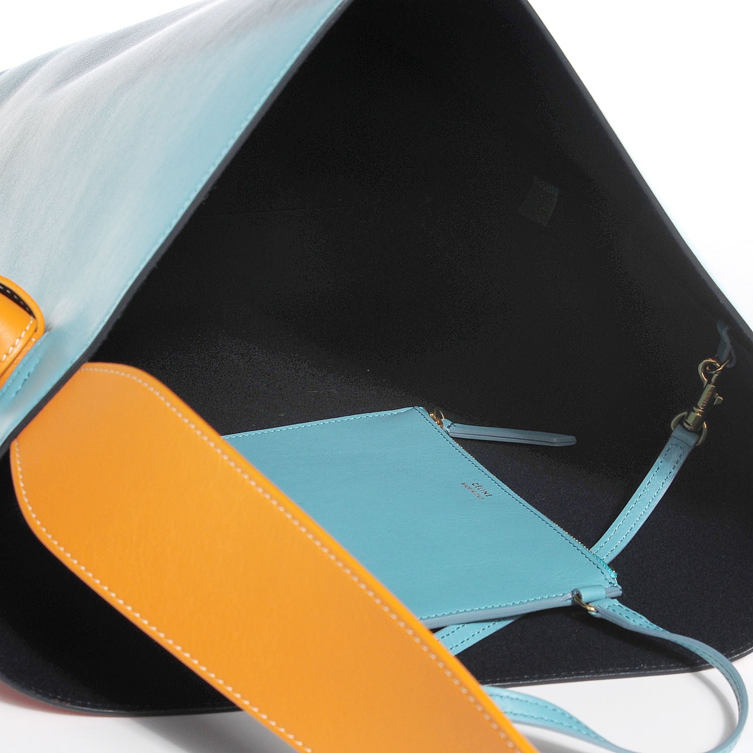 Celine Shiny Smooth Calfskin Small Bi-Color Twisted Cabas Antarctic Brick 6 of 7