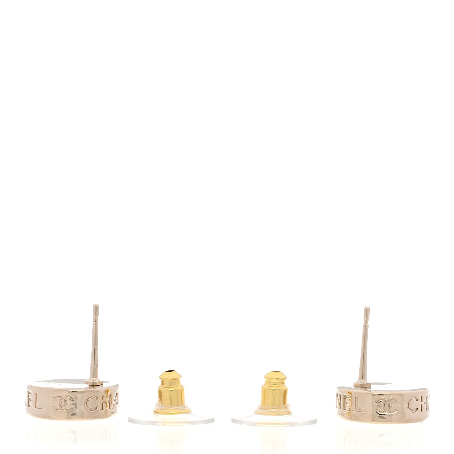 Chanel Metal Round CC Earrings Gold 4 of 5