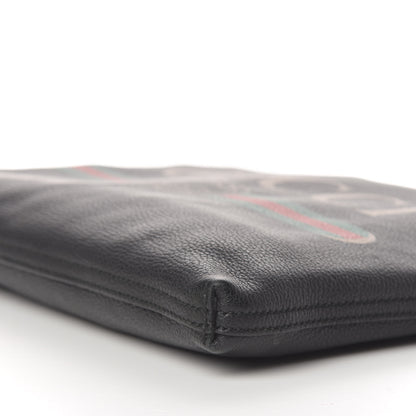 Gucci Pebbled Calfskin Medium Logo Portfolio Clutch Black 6 of 9