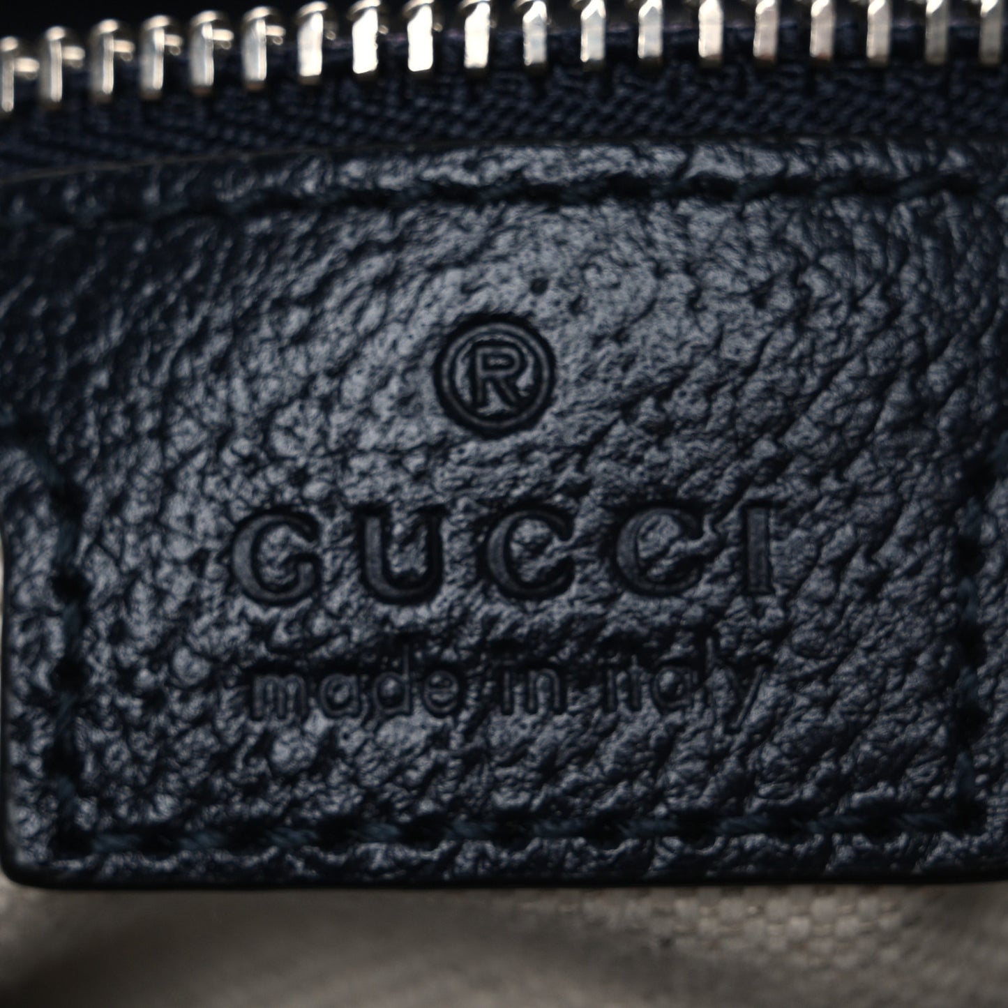 GG Supreme Monogram Textured Calfskin Web Large Attache Shoulder Bag Beige Blue