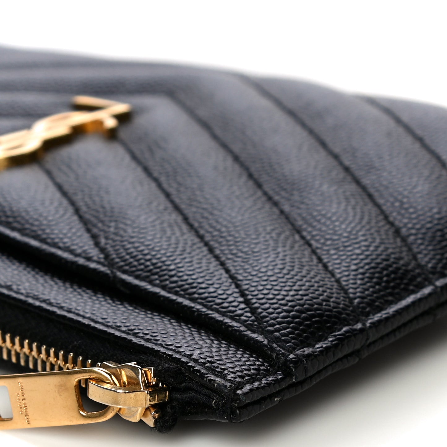 Grain De Poudre Chevron Monogram Bill Pouch Black