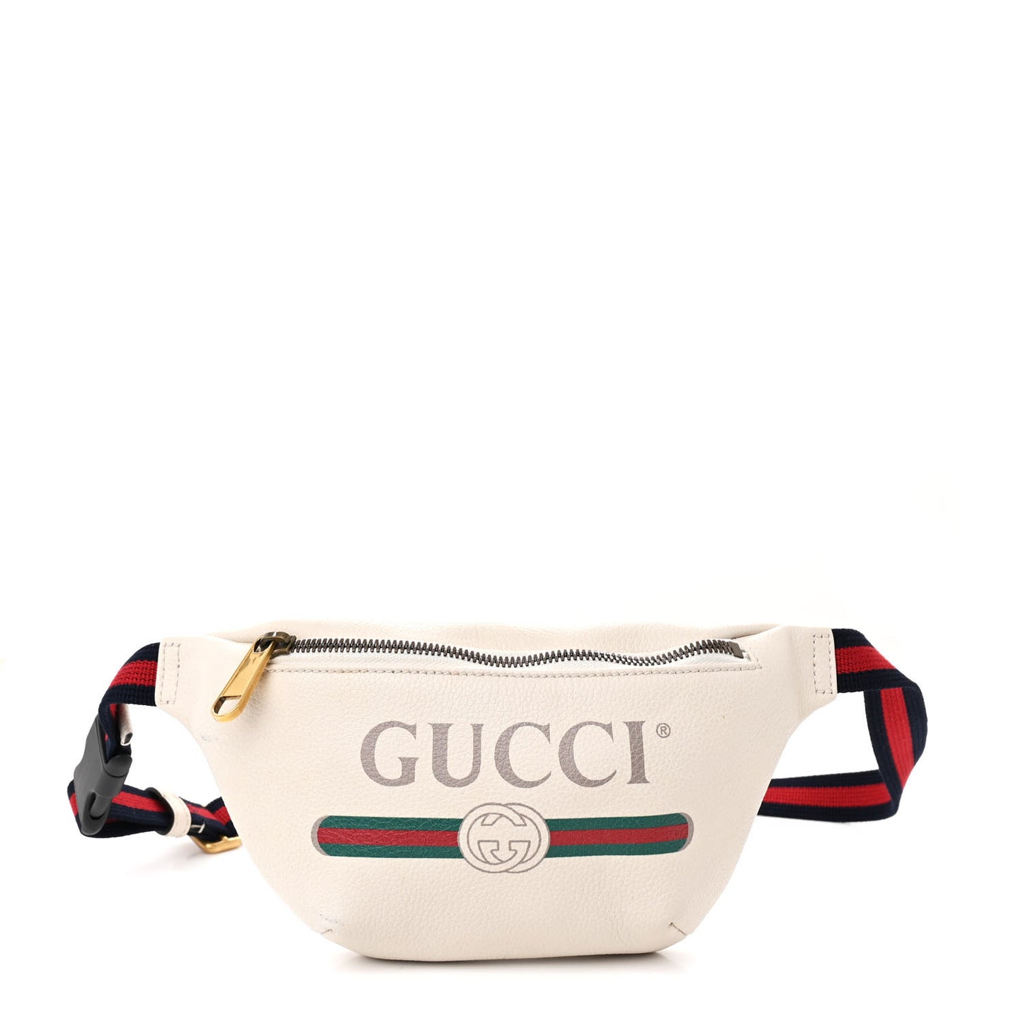 Grained Calfskin Small Logo Belt Bag White