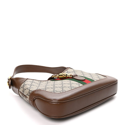 Gucci GG Supreme Monogram Azalea Calfskin Web Small Jackie 1961 Hobo Beige Ebony Brown Sugar 4 of 10
