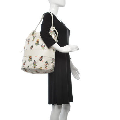 Prada Tessuto Nylon Saffiano Robot Bucket Tote Bianco 2 of 9