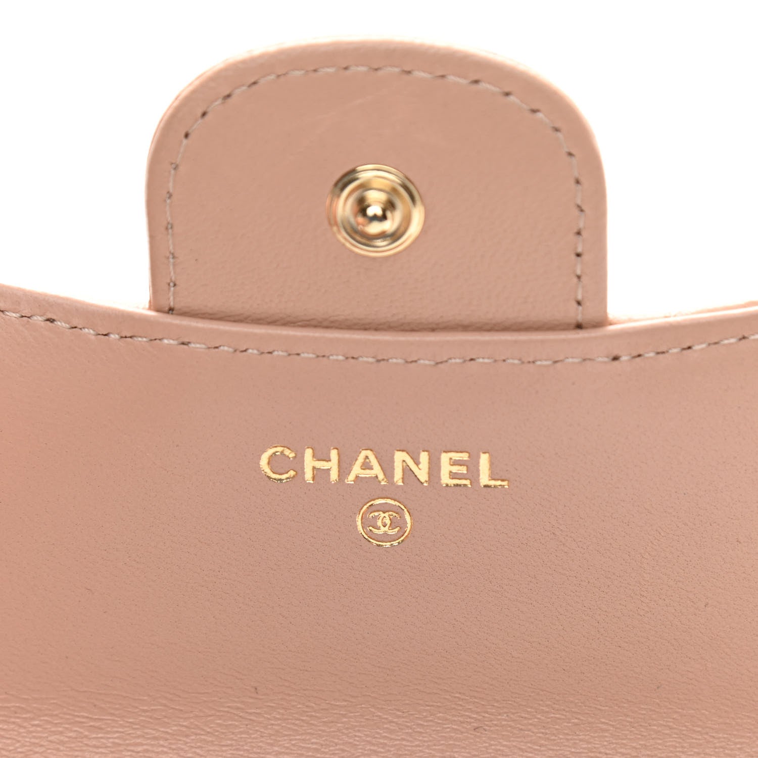 Chanel Lambskin Quilted Top Handle Flap Coin Purse With Chain Beige 6 of 12