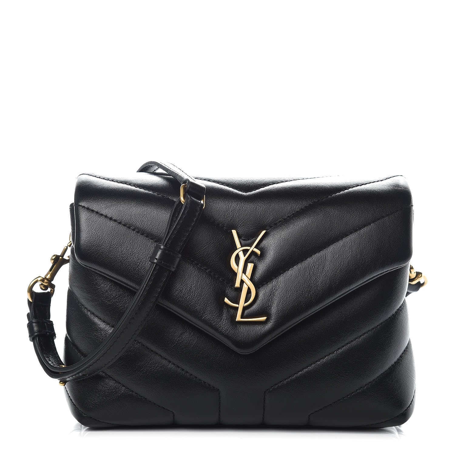 Saint Laurent Calfskin Y Quilted Monogram Toy Loulou Crossbody Bag Black 1 of 10