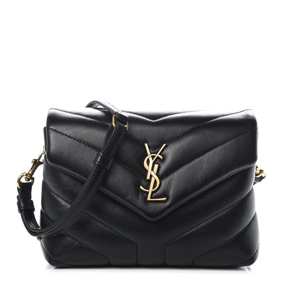 Saint Laurent Calfskin Y Quilted Monogram Toy Loulou Crossbody Bag Black 1 of 10