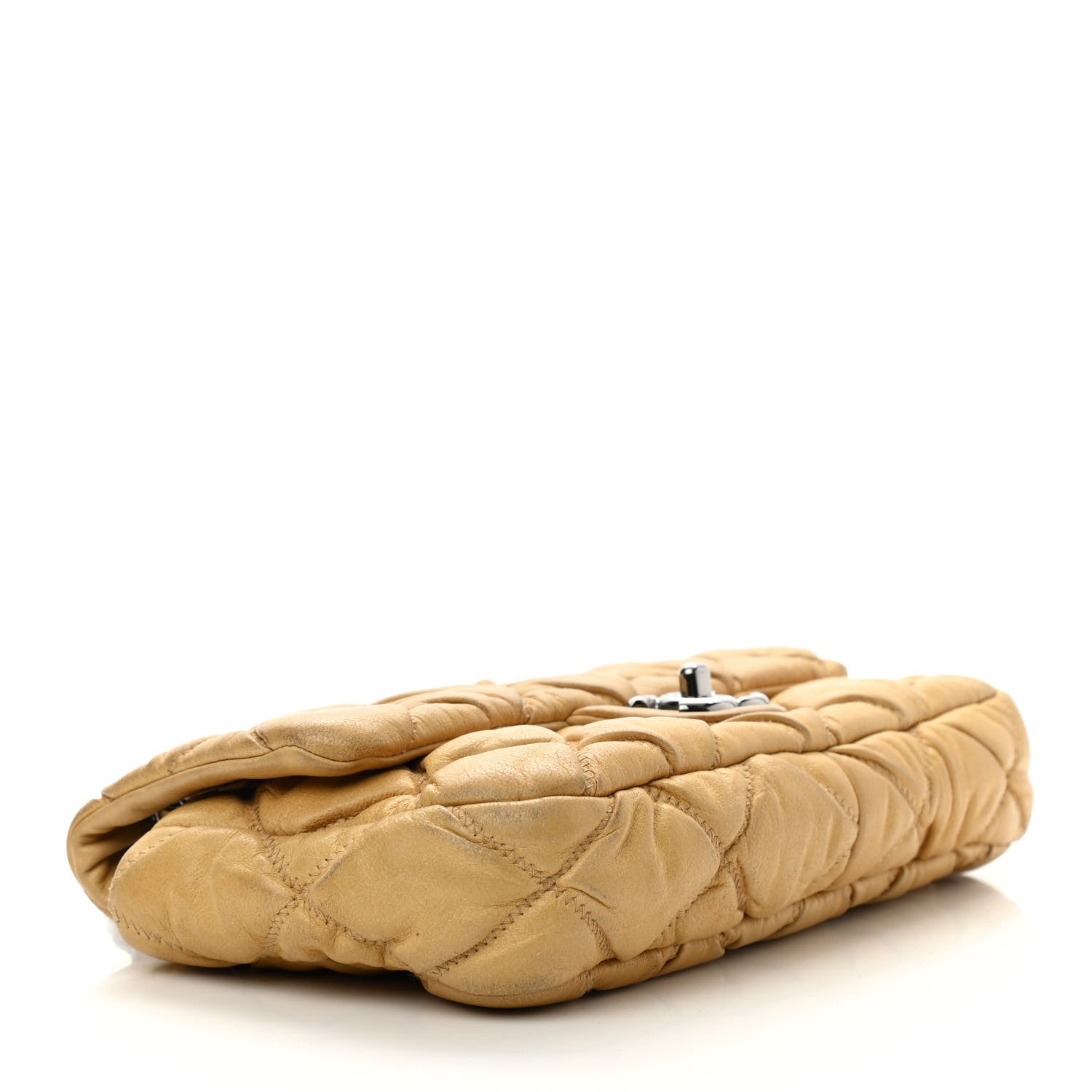 Chanel Calfskin Quilted Medium Bubble Quilt Flap Bag Beige 4 of 11