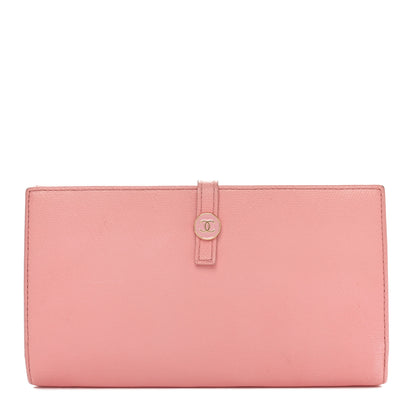 Chanel Grained Calfskin CC Button Long Wallet Pink 1 of 12