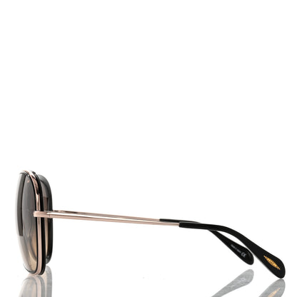 Oliver Peoples Emely Round Sunglasses Black Gold 3 of 7