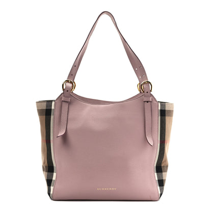 Burberry Grainy Calfskin House Check Small Canterbury Tote Pale Orchid 1 of 12