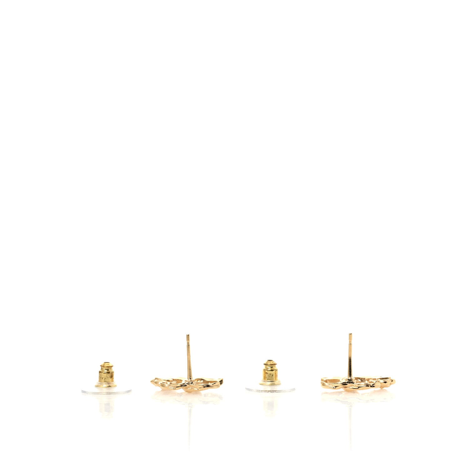 Chanel Metal Camellia CC Earrings Gold 4 of 4