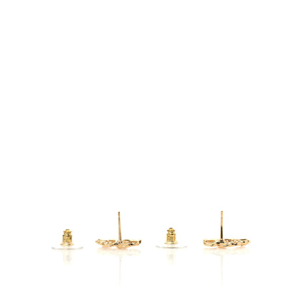Chanel Metal Camellia CC Earrings Gold 4 of 4