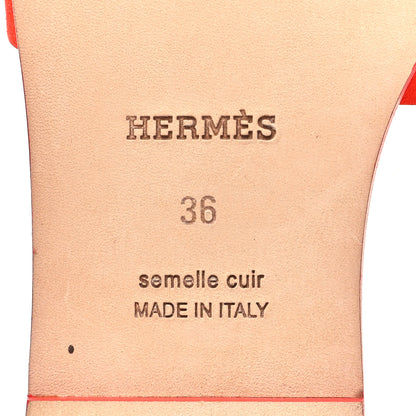Hermes Suede Goatskin Oran Sandals 36 Rouge Grenadine 7 of 10