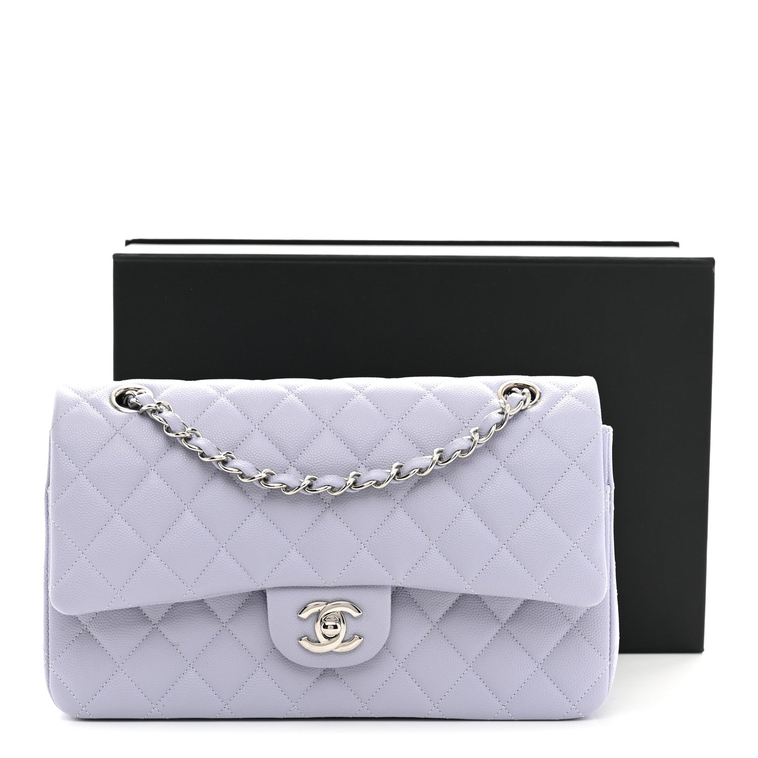Chanel Caviar Quilted Medium Double Flap Light Purple 11 of 11