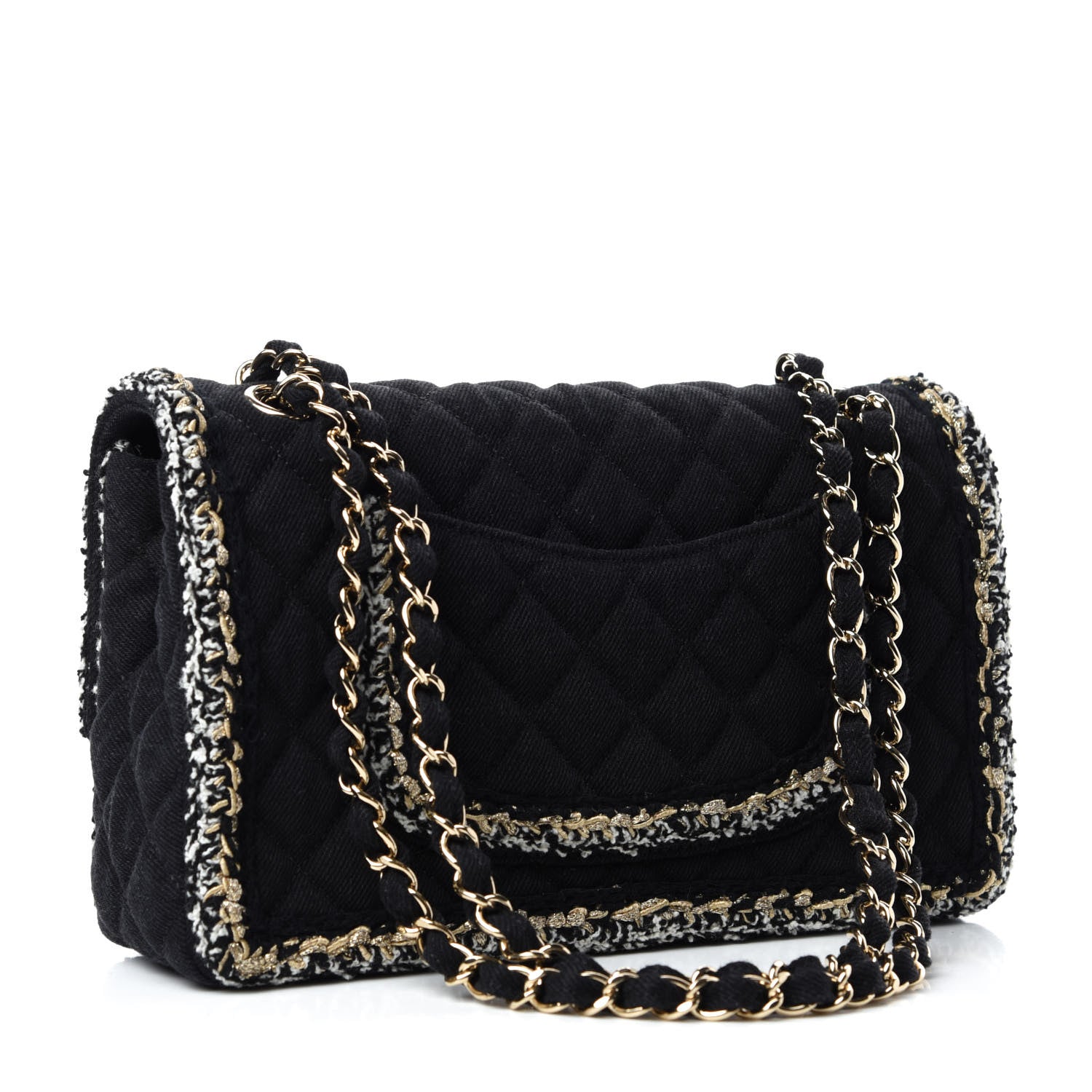 Chanel Denim Braided Medium Flap Bag Black 3 of 10