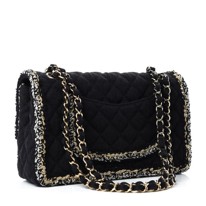 Chanel Denim Braided Medium Flap Bag Black 3 of 10