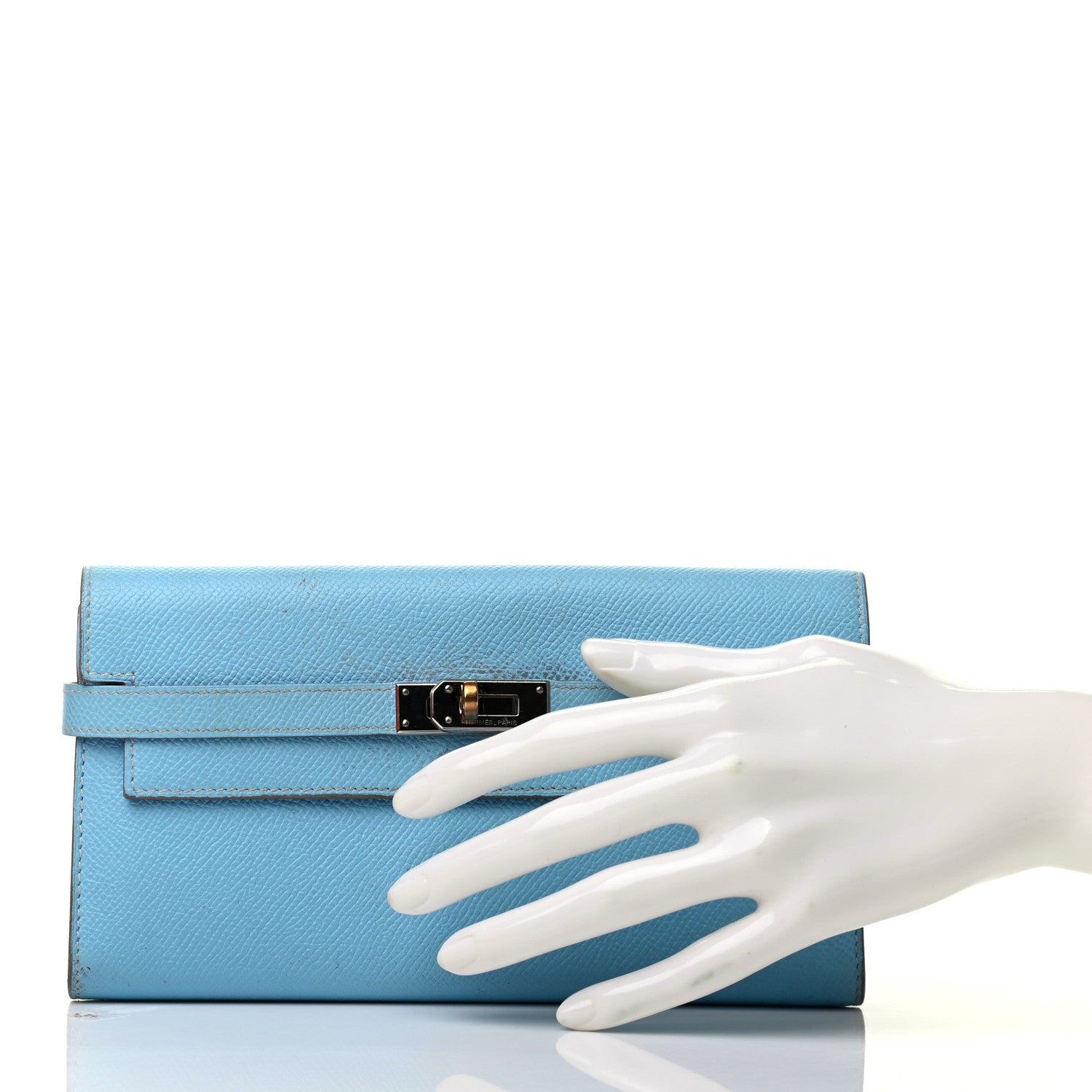 Hermes Epsom Kelly Longue Wallet Celeste 2 of 9