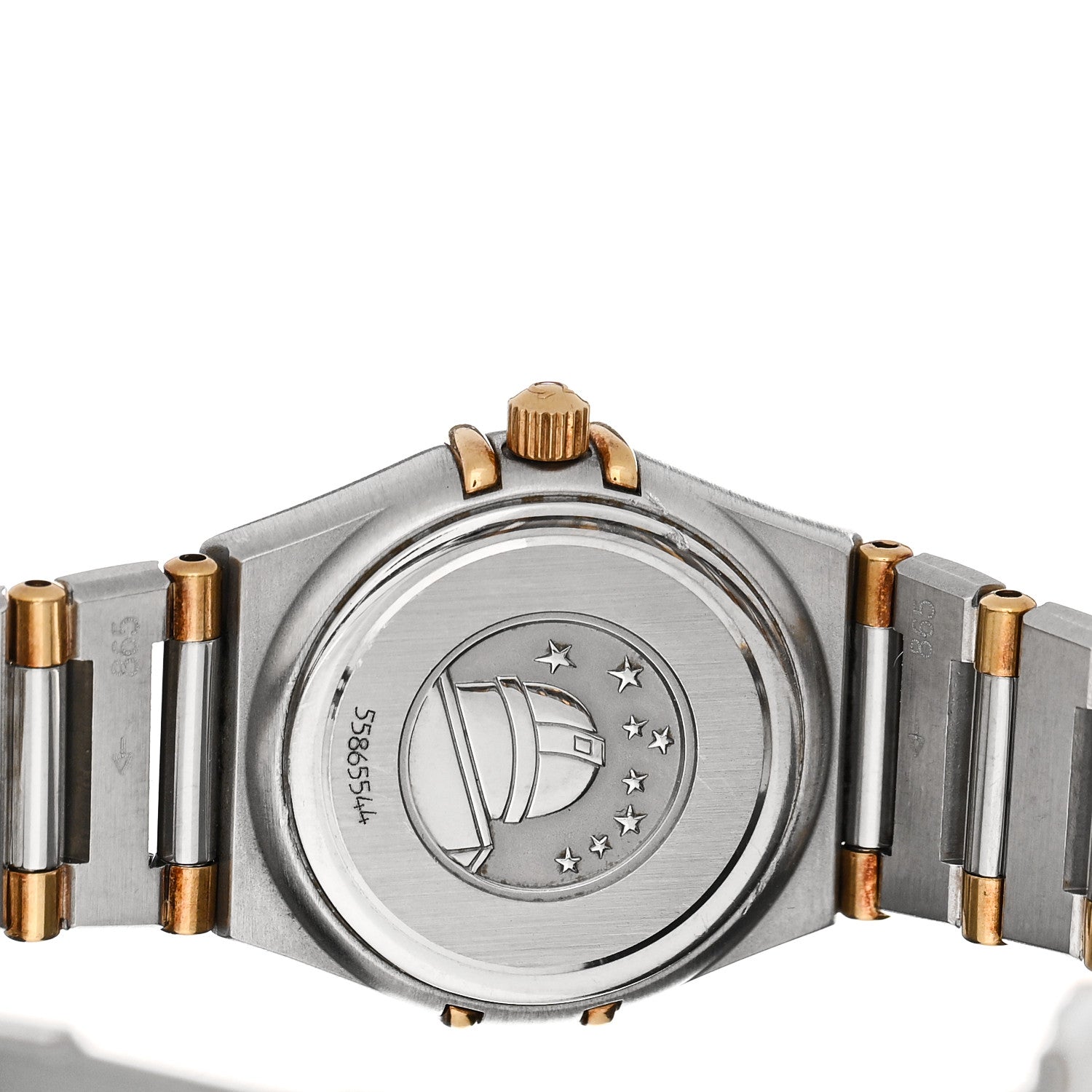 Omega Stainless Steel 18K Yellow Gold Diamond Bezel 22mm Constellation Quartz Watch Champagne 1367.10.00 4 of 4