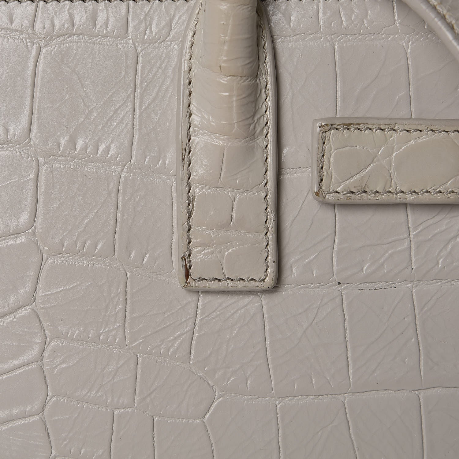 Saint Laurent Croc Calfskin Embossed Nano Sac De Jour Cream Souffle 12 of 15