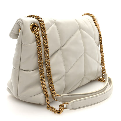 Saint Laurent Lambskin Quilted Small Loulou Puffer Monogram Chain Satchel Crema Soft 3 of 9