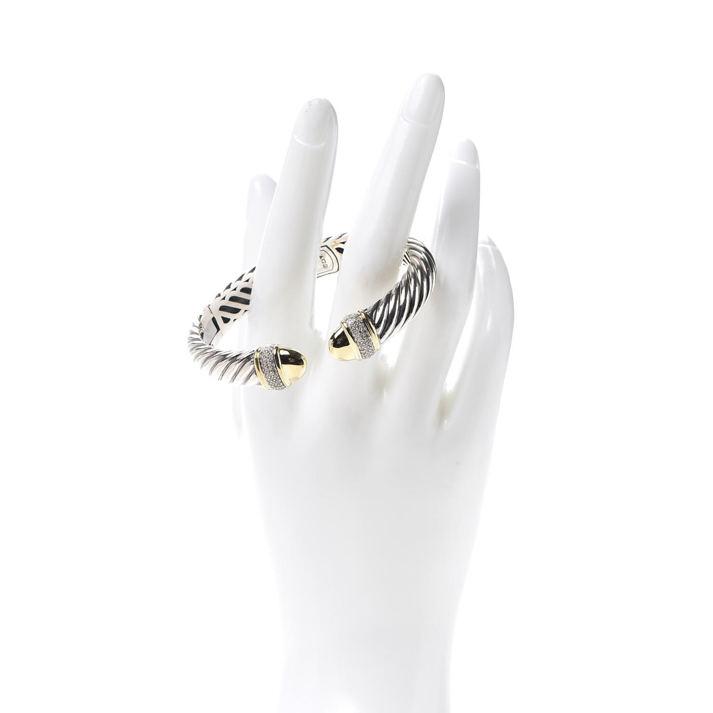 Sterling Silver 18K Yellow Gold Diamond 10mm Waverly Bracelet