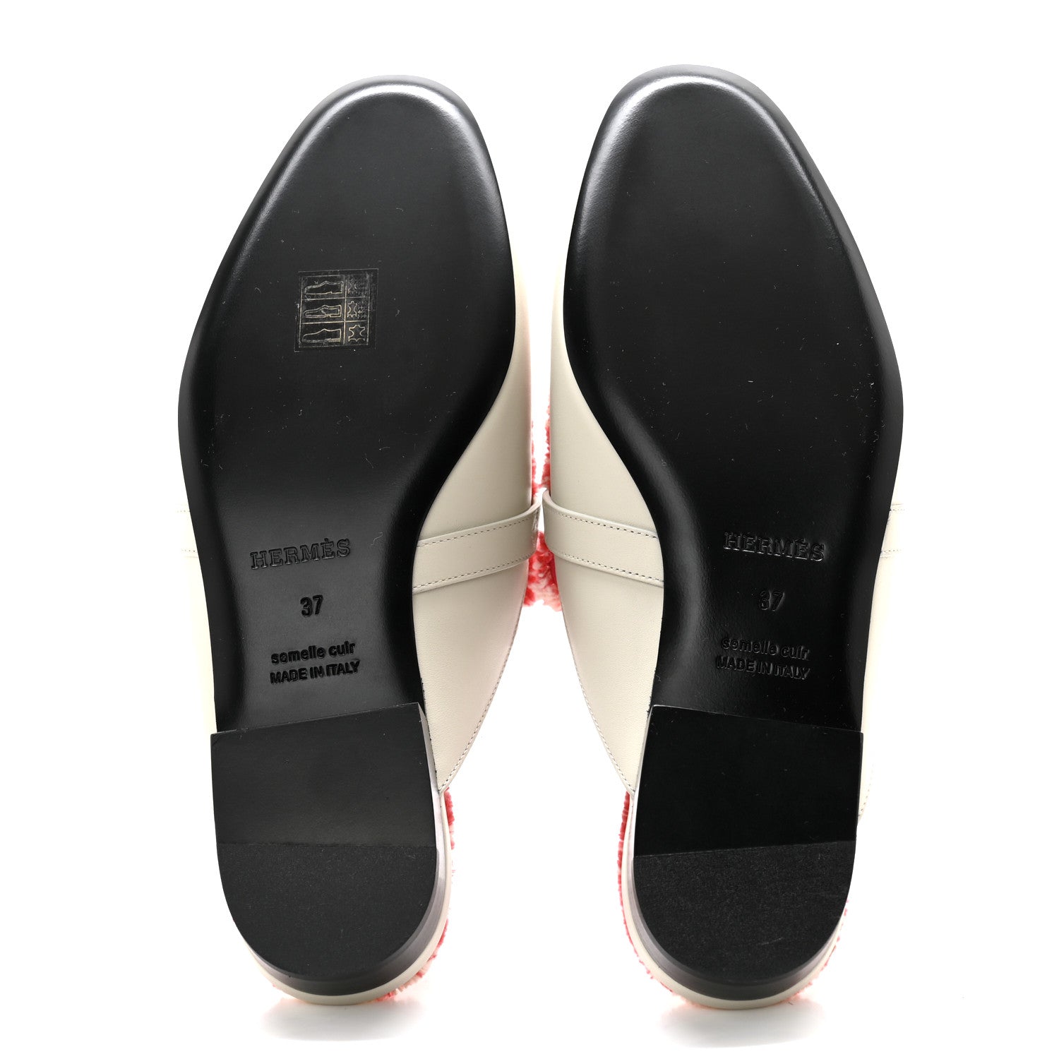 Hermes Calfskin Fringed H Canvas Oz Mules 37 Beige Glaise Framboise 5 of 9
