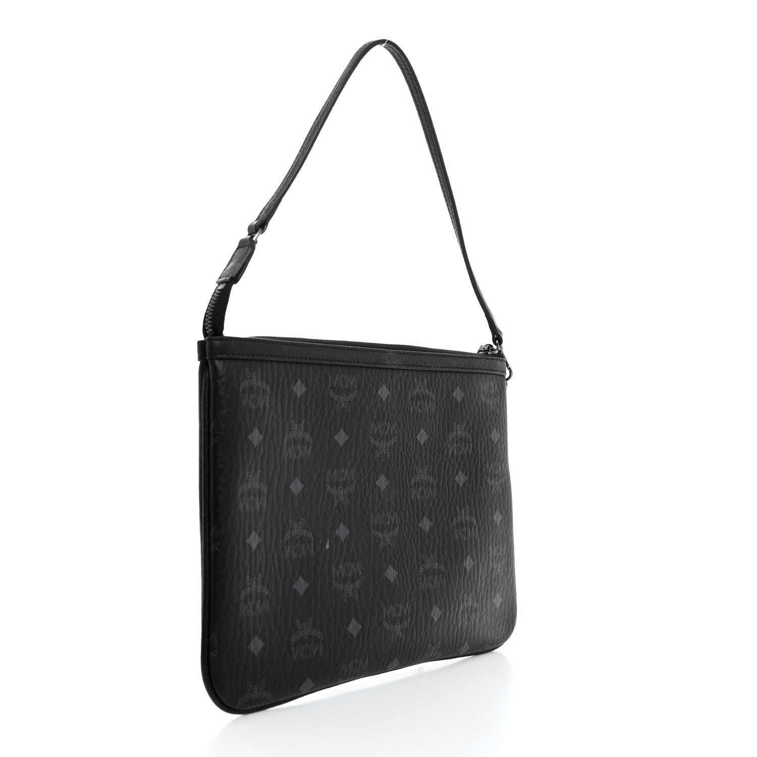 MCM Visetos Liz Shopper Tote Pouch Black 2 of 7
