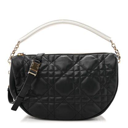 Christian Dior Lambskin Cannage Medium Dior Vibe Hobo Bag Black 1 of 11