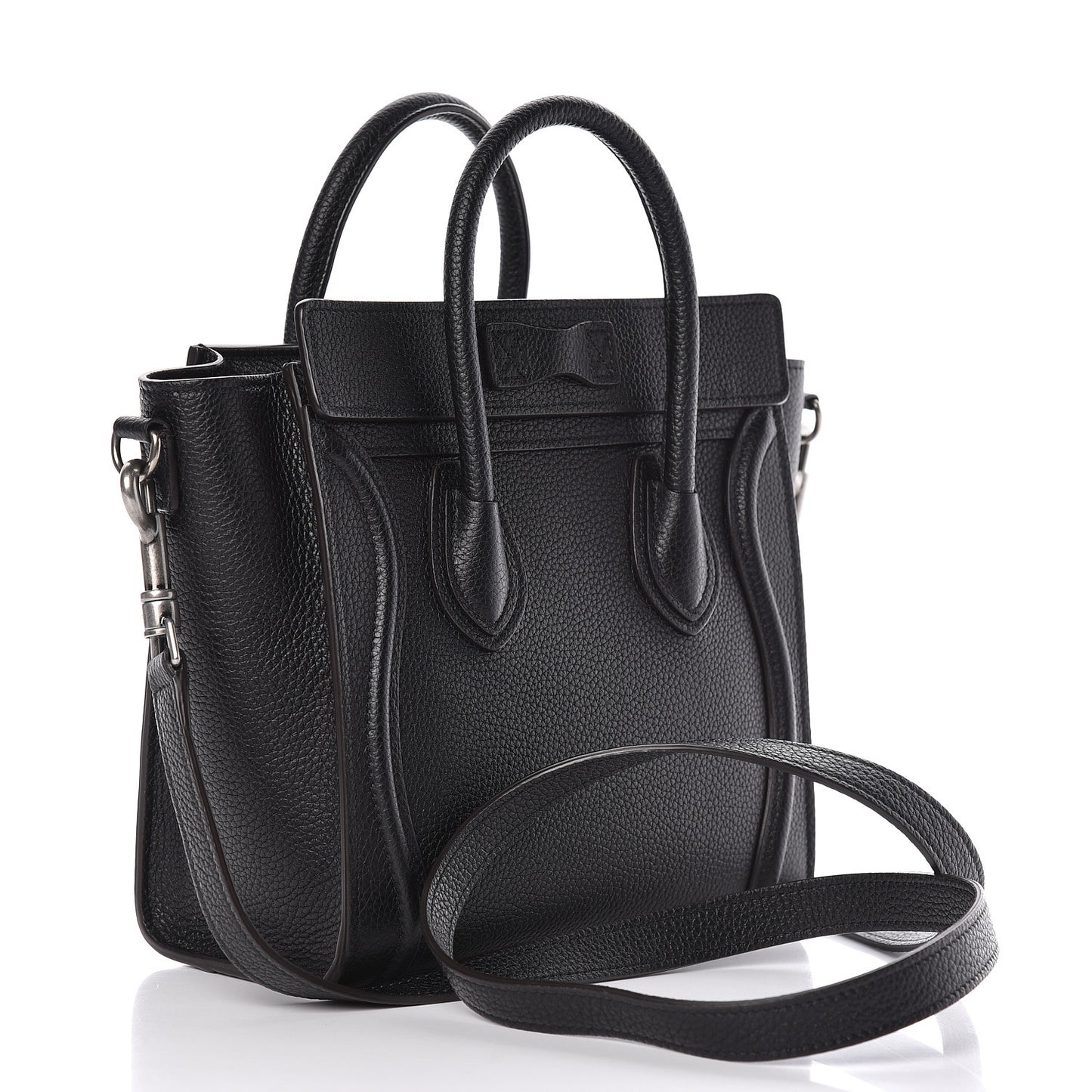 Drummed Calfskin Nano Luggage Black