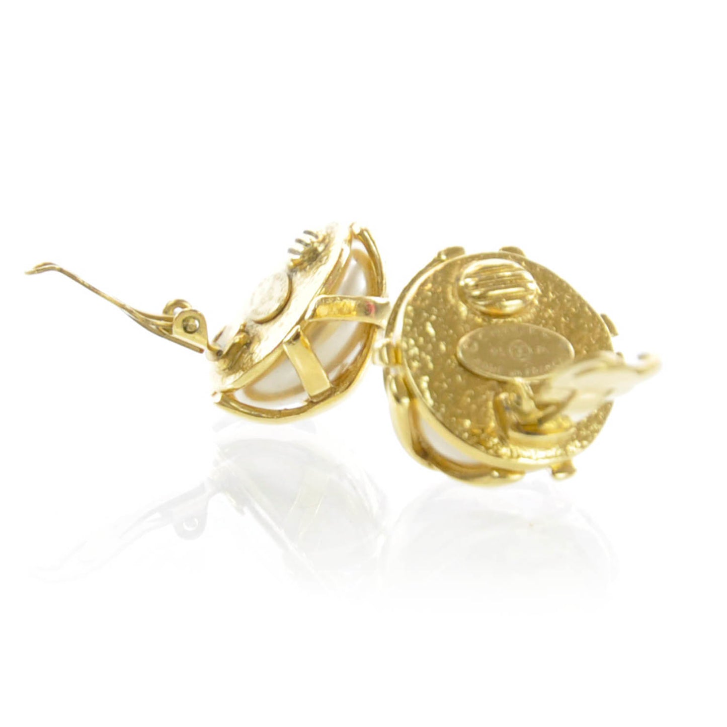 Caged Pearl CC Clip On Earrings